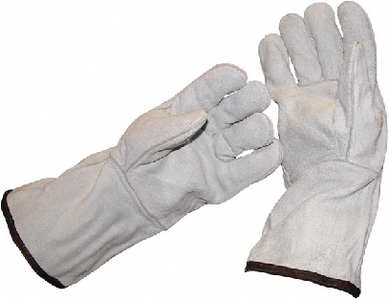 LONG CUFF LEATHER GLOVES PAIR